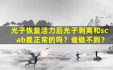 光子恢复活力后光子剥离和sc  ab是正常的吗？谁做不到？